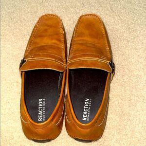 Kenneth Cole Reaction Tan Leather Slip-On Loafers EUC SZ 12